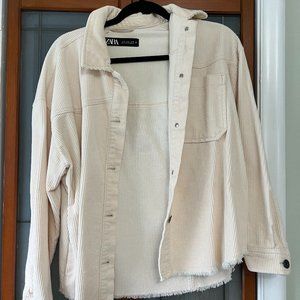 Zara Off White Corduroy Jacket. Size S.